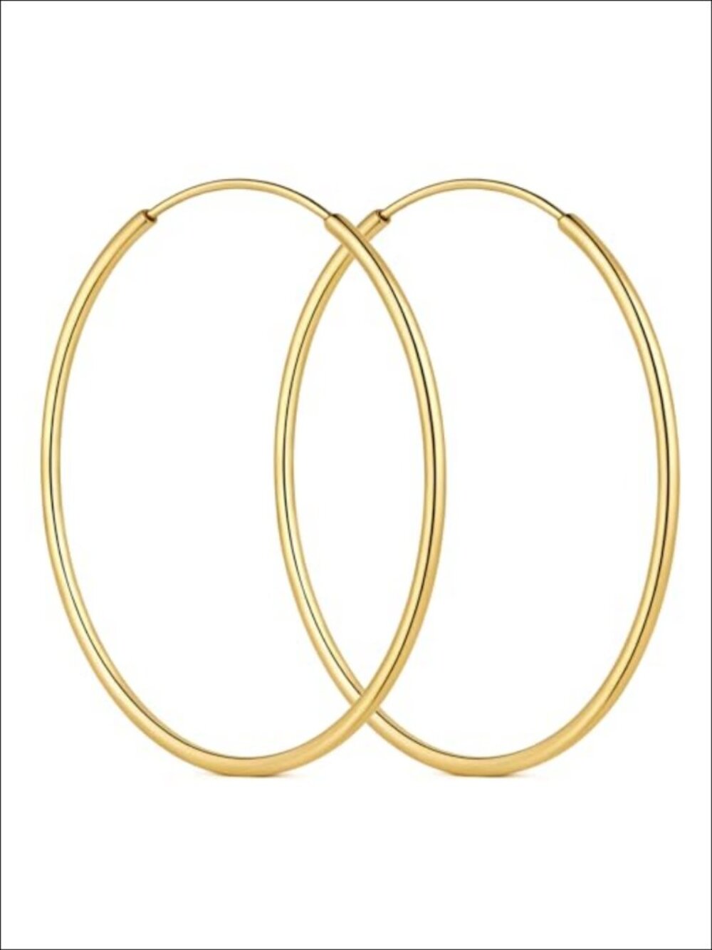 14K Gold Plated Hoop Earrings Women Lightweight Hidden Closure